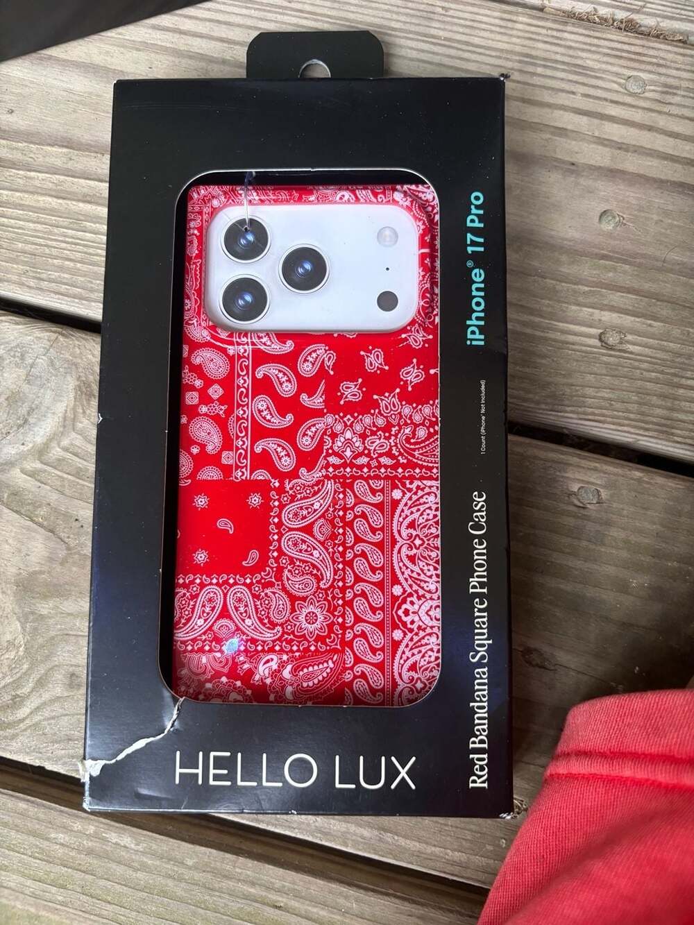 Hello Lux Red Bandana Square Phone Case for iPhone 17 Pro